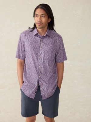 Short-Sleeve Movement Monterey Shirt - Lavender Sky Canopy