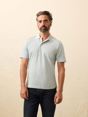 Short-Sleeve Movement Pique Polo - Huron Blue Melange