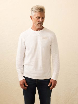 Nazare Sunwashed Organic Crew - White