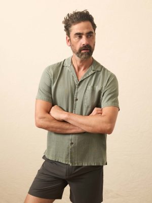 Short-Sleeve Hemp Blend Shirt - Olive Dusk