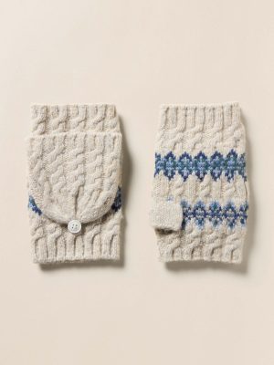 Highland Fairisle Pop Top Mitten - Snow