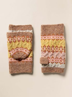 Highland Fairisle Pop Top Mitten - Haze
