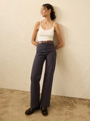 Twill Tide Slim Straight Pant - Midnight Shore Stripe