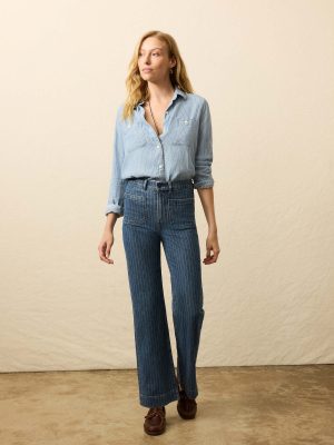 Sunwashed Denim Patch Pocket Pant - Dusk Stripe Wash