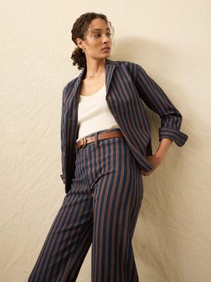 Twill Tide Camp Shirt - Midnight Shore Stripe