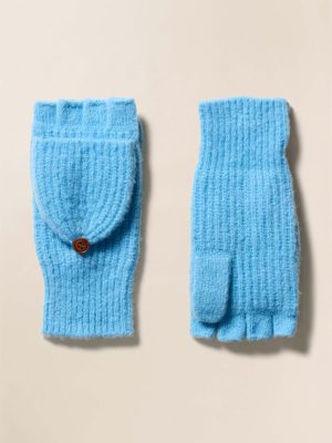 Alpaca Cozy Pop Top Mitten - Lake Blue