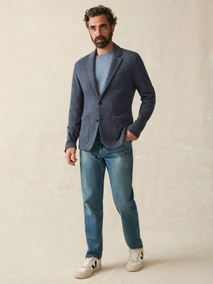 Inlet Knit Blazer (Short) - Deep Navy Melange