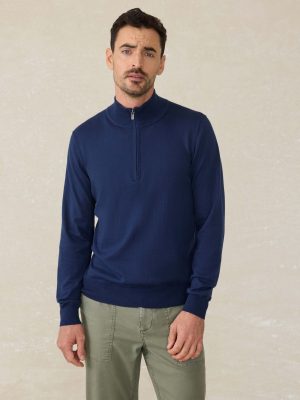 Movement Quarter Zip Sweater - Marine Navy Heather