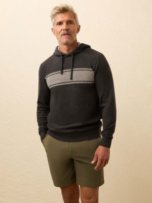 Legend Sweater Hoodie - Charcoal Heather Surf Stripe