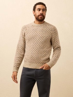 Donegal Crew Sweater - Oat Birdseye Marl