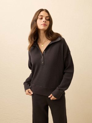 Apres Waffle Henley - Washed Black