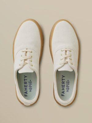 Faherty X Opie Way Deck Sneaker - Off White