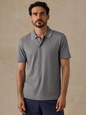 Short-Sleeve Movement Pique Polo - Snowy Rock Melange