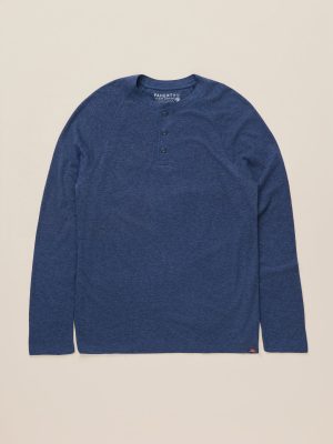 Long-Sleeve Cloud Henley - Baltic Navy Heather