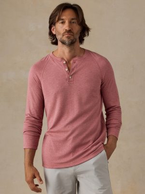 Long-Sleeve Cloud Henley - Red Sunrose Feeder