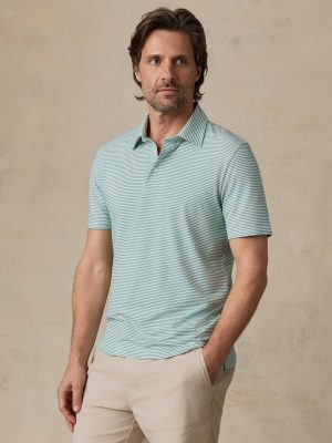 Short-Sleeve Movement Polo - Ivory Spring Stripe