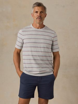 Sunwashed Regenerative Tee - Grey Water Stripe