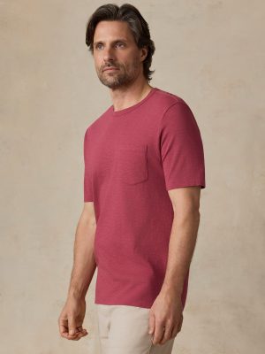 Sunwashed Regenerative Pocket Tee - Gulf Red