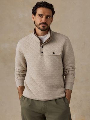 Epic Quilted Fleece Pullover - Oatmeal Melange