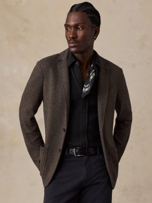 Inlet Knit Tweed Blazer - Woodland Herringbone