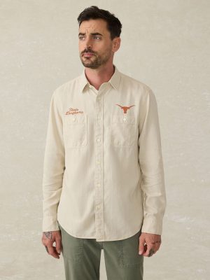 University of Texas Tried & True Chambray Workshirt - Coastal Cream