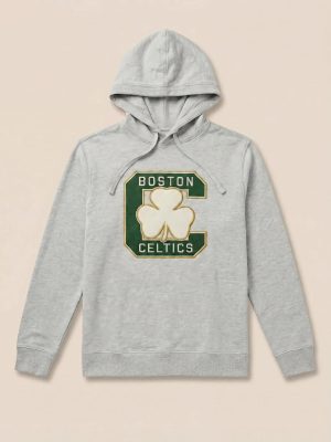 Boston Celtics Sunwashed Organic Hoodie - Light Grey Heather