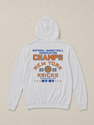 NY Knicks Sunwashed Organic Hoodie - Light Grey Heather