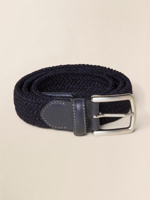 Mens Stretch Woven Belt - Navy