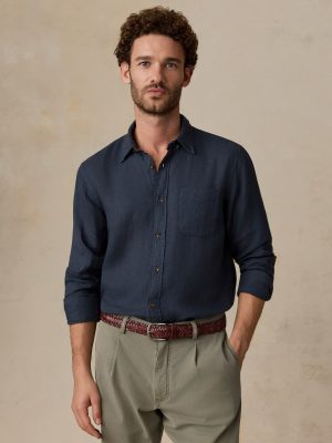 Sunwashed Linen Shirt - Navy Bay