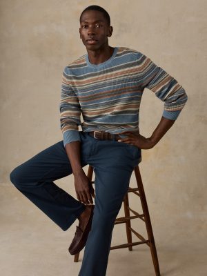 Sunwashed Crewneck Sweater - Teal Sands Stripe