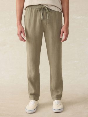 Linen Drawstring Pant - Canyon Olive