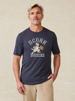 University of Connecticut Sunwashed Tee - Dune Navy