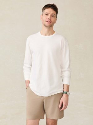 Long-Sleeve Sunwashed Tee - White