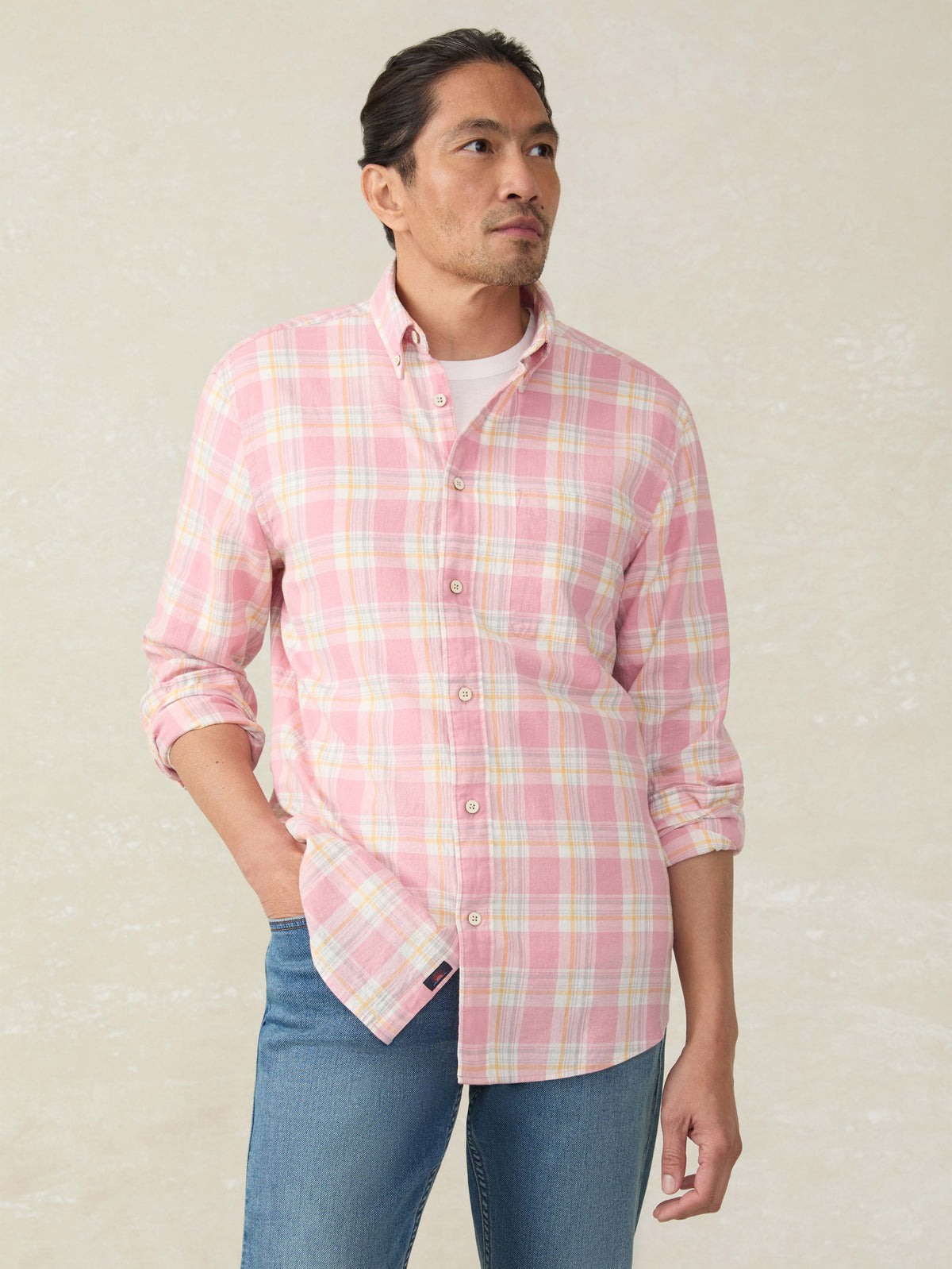 SP25-FAHERTY-MENS-MWS2543-RVE-LsBreezeShirt-RedstoneValleyPlaid_OM_FRONT_CROP_1.jpg