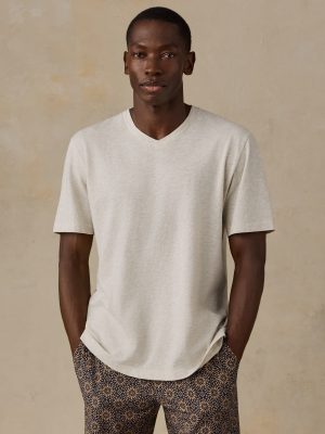 Short-Sleeve Sunwashed V-Neck Tee - Island Dune Heather