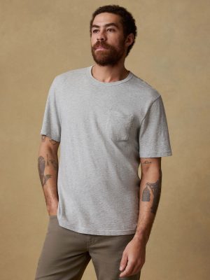 Sunwashed Regenerative Pocket Tee - Granite Heather