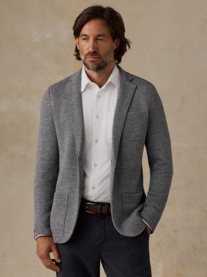 Inlet Knit Blazer - Medium Grey Melange