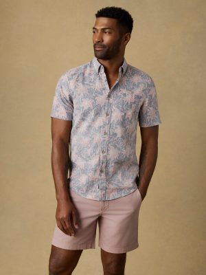 Short-Sleeve Breeze Shirt - Navy Red Lotus
