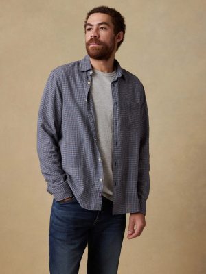 Palmetto Shirt - Navy Palm Check
