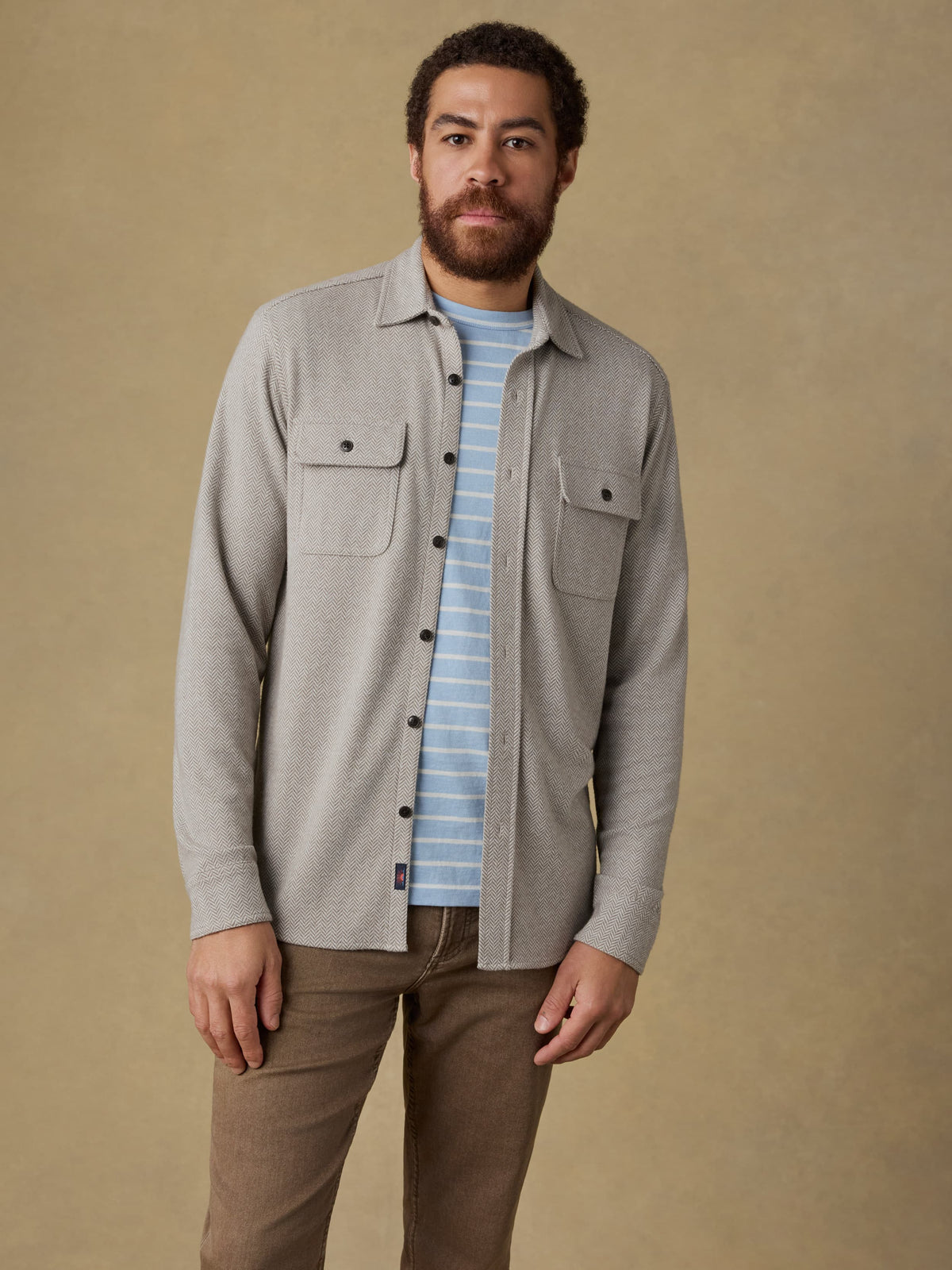 SP26-Faherty-Mens-MXC0002-KCH-LegendSweaterShirt-KhakiCreamHerringbone_OM_2415_Web.jpg