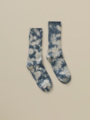 Sunwashed Tie Dye Sock - Deep Marine