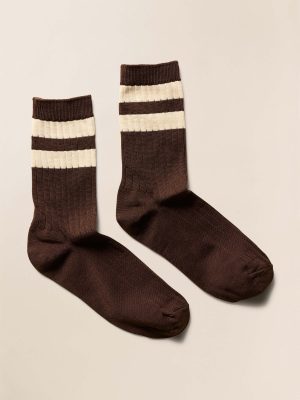 Le Bon Shoppe Her Varsity Socks - Espresso
