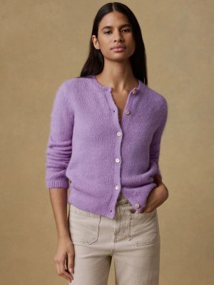 Apres Alpaca Long-Sleeve Cardigan - Lilac