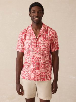 Surf Ghana Short-Sleeve Breeze Camp Shirt - Sankofa Tile Clay