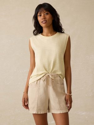 Sunwashed Organic Muscle Tank - Lemon Sorbet