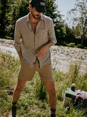 Palmetto Shirt - Cloud Marine Stripe