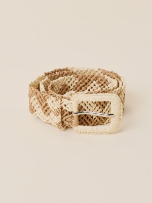 Raffia Belt - Natural Brown