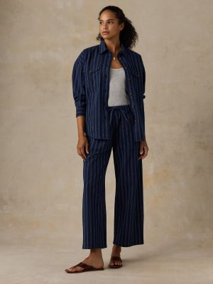 Cotton Hemp Utility Pant - Indigo Wharf Stripe