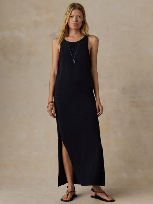 Cotton Hemp Tank Dress - Black