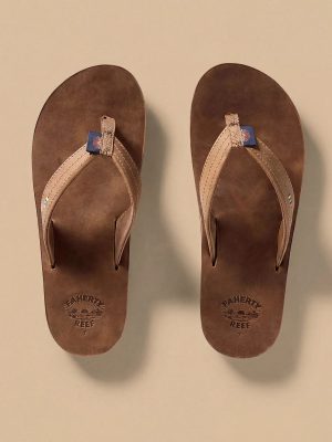 Faherty X REEF Drift Away Flip Flop - Dark Brown